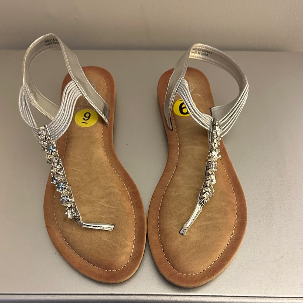 Elegant Silver and Brown Women's Sandals